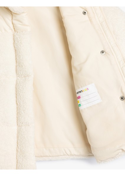 Peluş Ceket Dik Yaka Fermuarlı Cep Detaylı indirimleri