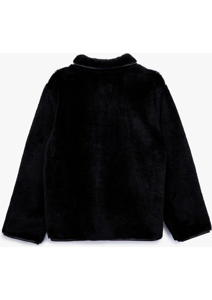 Uzun Kollu Düğmeli Kruvaze Peluş Ceket fırsatları