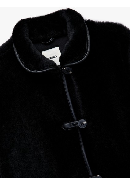 Uzun Kollu Düğmeli Kruvaze Peluş Ceket indirimleri