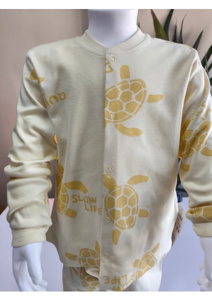 Kız-Erkek Bebek- Çocuk Pijama Takımı %100 Pamuk Uzun Kollu Önü Çıtçıtlı Mevsimlik fırsatları