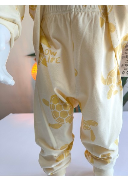 Kız-Erkek Bebek- Çocuk Pijama Takımı %100 Pamuk Uzun Kollu Önü Çıtçıtlı Mevsimlik