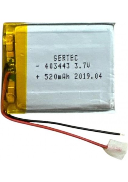 403443 3.7V 520 Mah Li-Polymer Pil DEVRELI/1.5A