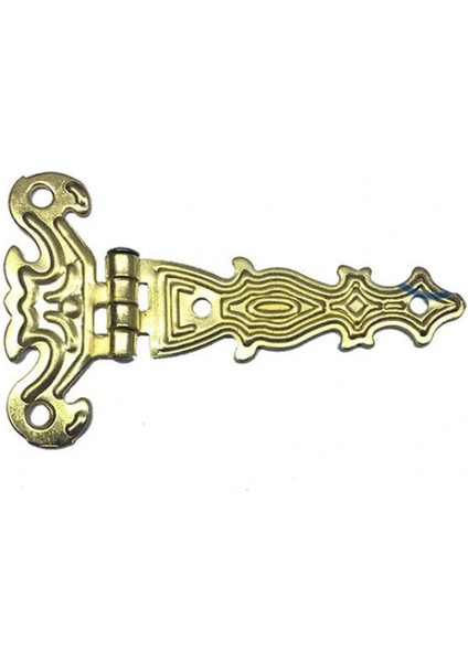 Dekoratif, Sac Tek Kuyruklu Menteşe - 40x68 mm, Küçük, Sarı, 100 Adet