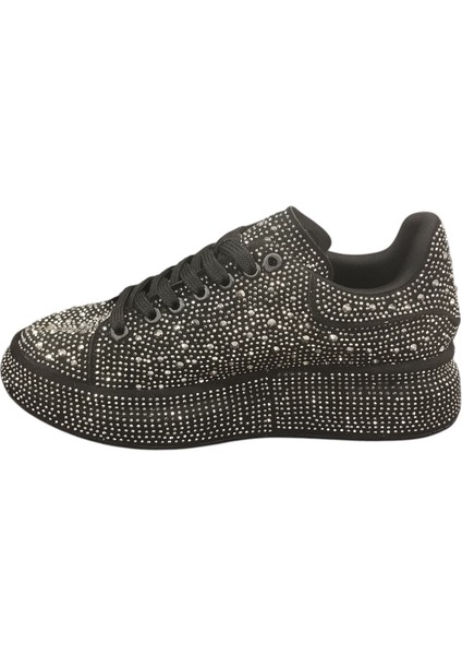 989118Z Ortopedik Parlak Taş Işlemeli Günlük Kadı Casual Ayakkabı