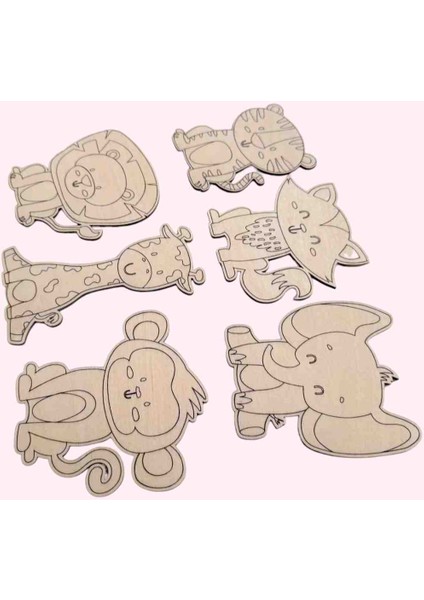 Ahşap Kendin Yap Hayvanlar Boyama Seti Eğitici Çocuk Gelişim Oyuncağı