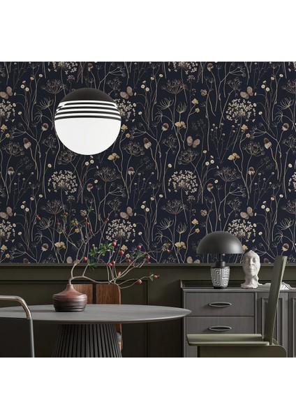 Gece Bahçesi Çiçek Motifli Duvar Kumaşı -Isı ve Ses Yalıtımlı modelleri
