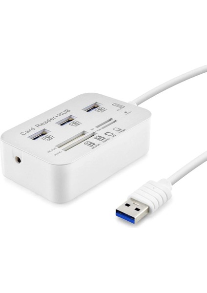 Usb3.0 Hub Combo 3*Usb3.0 + Ms + Sd + M2 + Tf 20Cm Beyaz HDX7028