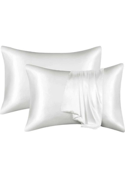 Antibakteriyel Terletmeyen Ipek Saten Yastık Kılıfı 2'li 50X70 Beyaz fırsatları