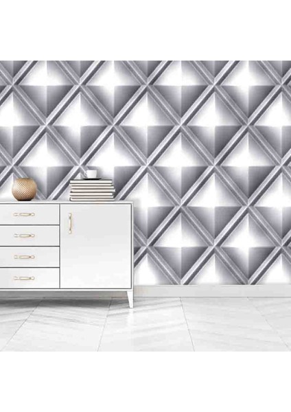 Duvar Kağıdı Metal Görünümlü Geometrik Desen Yırtılmaz Tekstil (En: 600, Boy: 300) fiyatları