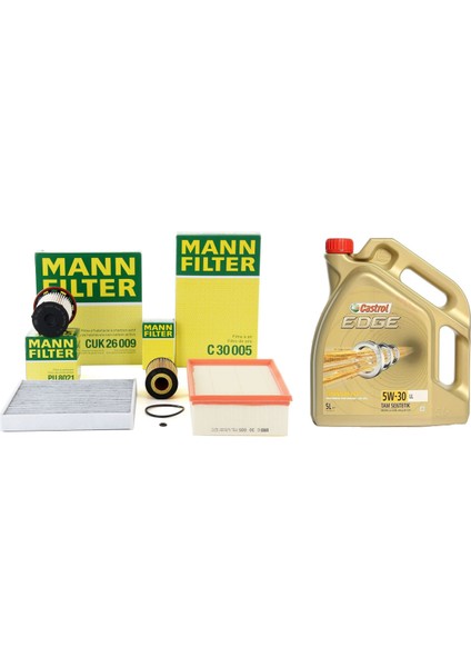 Skoda Superb 1.6 Tdı Periyodik Bakım Seti Motor Yağlı Mann Castrol Motor Yağlı