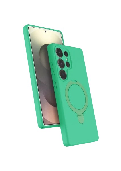 Samsung Galaxy S25 Ultra Uyumlu Içi Kadife Stand Olabilen Halka Yüzüklü Kılıf