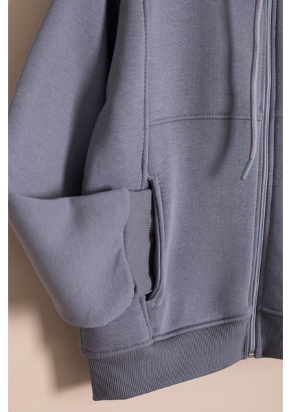 Gri Kız Çocuk Şardonlu Kapüşonlu Hırka 23330 fırsatları