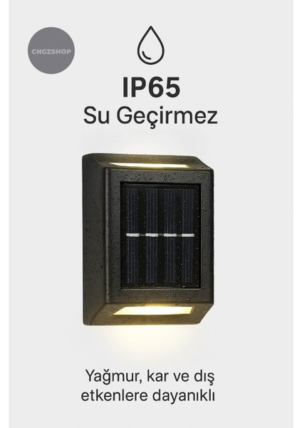 Solar Aplik Çift Taraflı Güneş Enerjili Duvar Lambası Su Geçirmez 2 Modlu Dekoratif Bahçe Aydınlatma fırsatları