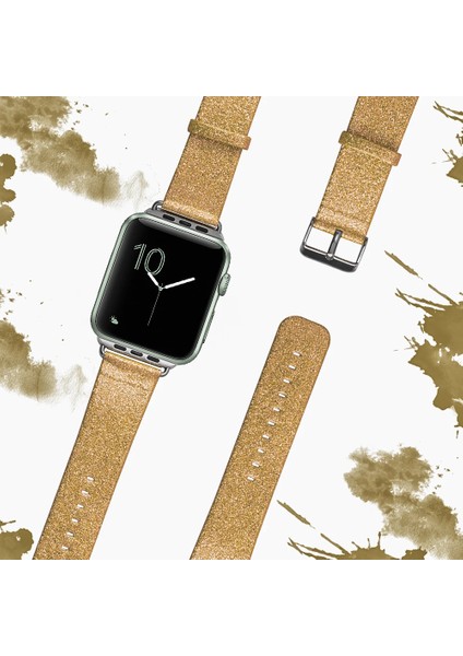 Ally Apple Watch 7-8 41MM 6-5-4 40MM Kordon Kayış Parlak Deri 3-2-1 38MM-(5775) - M837K487-R50837 fiyatları