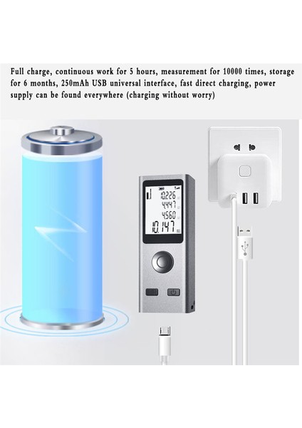 Mini Lazer Malzemeci Dijital Bant Memperi Lazer Hükümdar USB Şarj Alüminyum Alaşım Gövde Ölçüm Mesafesi 30M (Yurt Dışından) modelleri