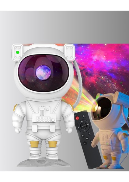 8 Efektli Astronot Galaxy Projektör Uzaktan Kumandalı LED Gece Lambası - M569K010-R68569 fırsatları