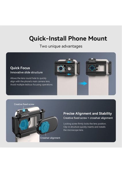 Apexel Cep Telefonu CPL-365 Violet Lamba Taşınabilir Tanımlama Hd Büyütme Kafa Mikroskopu, C ile Evrensel Mikroskop (Yurt Dışından)