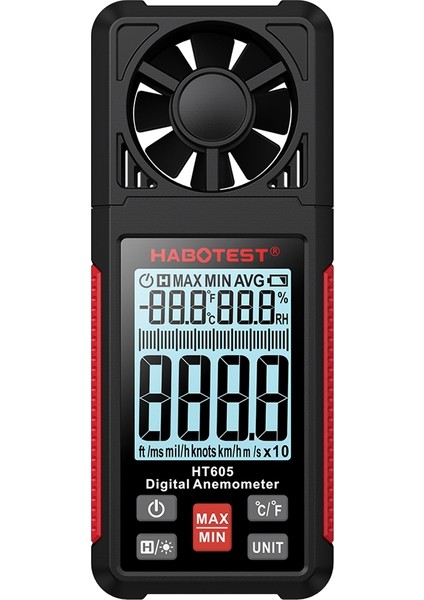 Habotest HT605 Dijital Anemometre Rüzgar Hız Metre Taşınabilir Windmetre LCD Arka Işığı Ekran Sıcaklık Nem Ölçer (Yurt Dışından)
