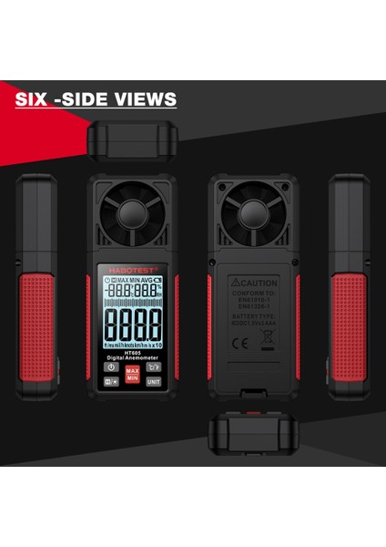 Habotest HT605 Dijital Anemometre Rüzgar Hız Metre Taşınabilir Windmetre LCD Arka Işığı Ekran Sıcaklık Nem Ölçer (Yurt Dışından) modelleri