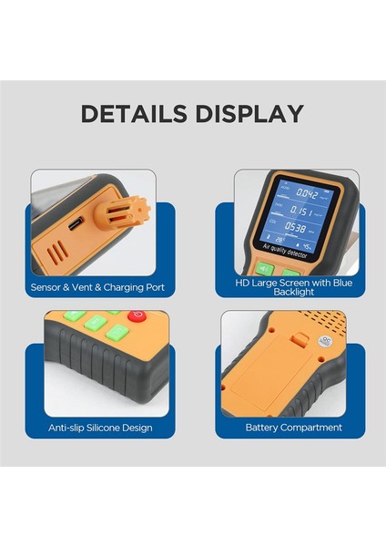 Hava Kalitesi Monitörü Co2 Monitör Formaldehit Dedektörü Tvoc/sıcaklık. (Yurt Dışından) fiyatları