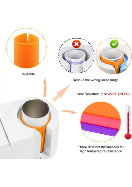 3 Adet Kupa Pres Için Silikon Sargı, 3 Kalınlıkta Uyumlu Süblimasyon Bardak Baskı Sıcaklığı Silikon Kupa Için (Yurt Dışından) modelleri