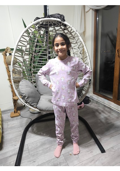 Kız-Erkek Bebek- Çocuk Pijama Takımı %100 Pamuk Uzun Kollu Yuvarlak Yaka Mevsimlik