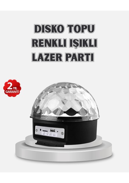 LED Disko Küresi Bluetooth Hoparlörlü Ritimle Senkronize Döner Işıklı - N320J265-M05320