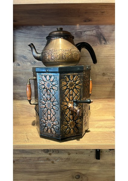 Amasya Semaver 3 Lt Jelli Bakır Kaplama Semaver