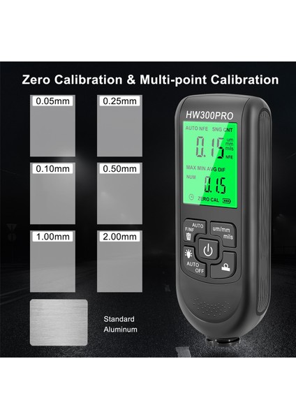HW-300 Pro Koolum Kalıcılık Ölçer 0-2000UM Araba Boya Film Kalınlık Test Makinesi Otomotiv Boya Ölçer Siyah (Yurt Dışından) fırsatları