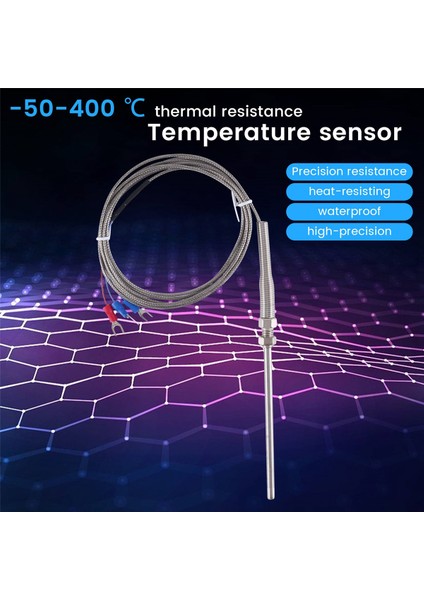 Çelik Sıcaklık Probu PT100 Rtd Sensör Kablosu 2m 98 mm 3 Kablolar -50 ~ 400 Celsius (Yurt Dışından) indirimleri