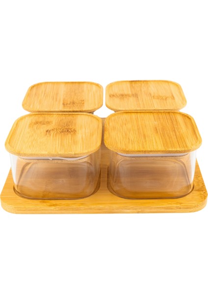 Bej Saklama Kabı Quatro - 4'lü Saklama Seti