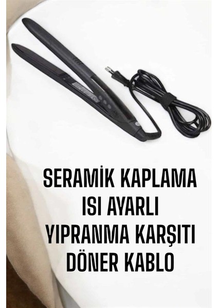 Saç Düzleştirici Isı Ayarlı Döner Kablo Yıpranma Karşıtı - T955G708-Z90955 modelleri