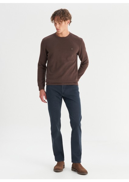 Bisiklet Yaka Koyu Kahve Erkek Sweatshırt MW242262024 Kahverengi Sweatshirt fiyatları