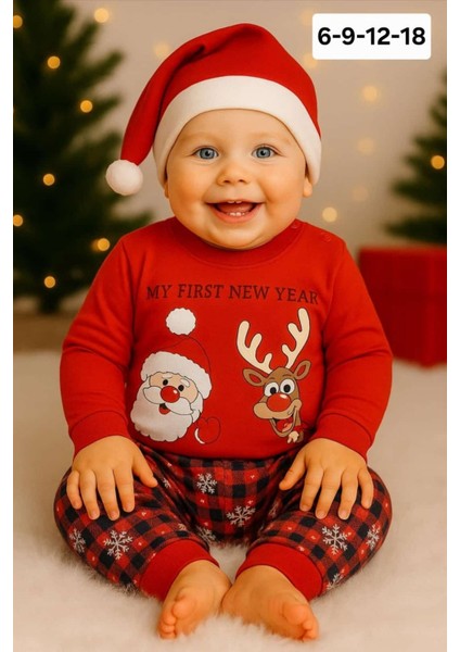Kırmızı Yılbaşı Yenidoğan Noel Baba Bebek Takım