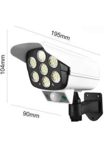 Solar Lamba Kamera Görünümlü Duvar Lambası Dönebilen Bahçe Aydınlatması - MCT9536-8224