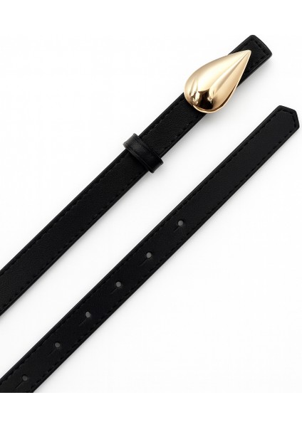 Damla Tokalı Kadın Siyah Ince Suni Deri Kemer – Elbise Kemeri, Pantolon Kemeri modelleri