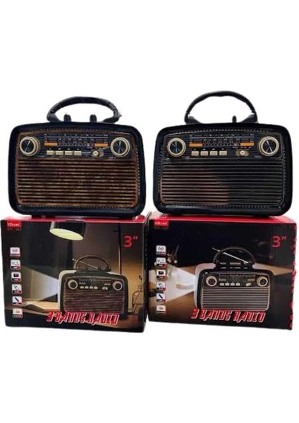 Eskitme Nostalji Tasarımlı Bluetoothlu Nostalji Radyo Ahşap Nostaljik Görünüml - M606B970-N50