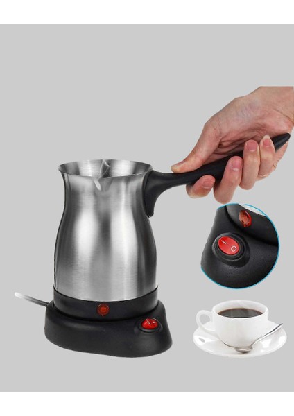 800W Paslanmaz Elektrikli Cezve Gizli Rezistans ve Ergonomik Kulp - MCT6044-7586 fiyatları