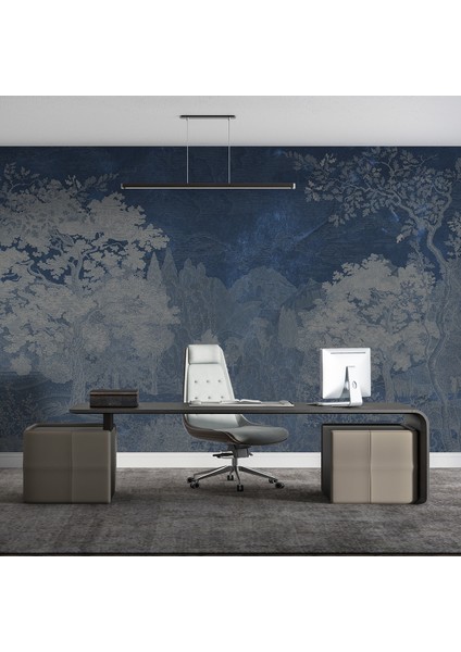 Eskiz Manzara Yeşil Duvar Kağıdı -Isı ve Ses Yalıtımı Yırtılmaz modelleri