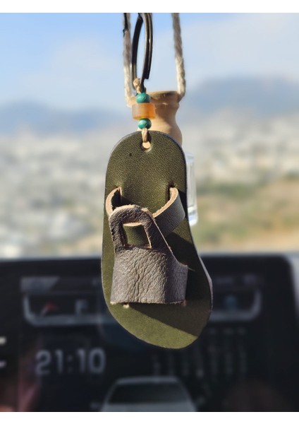 Hakiki Deri El Yapımı Sandalet Anahtarlık, Ayna Süsü, Çanta Süsü fiyatları