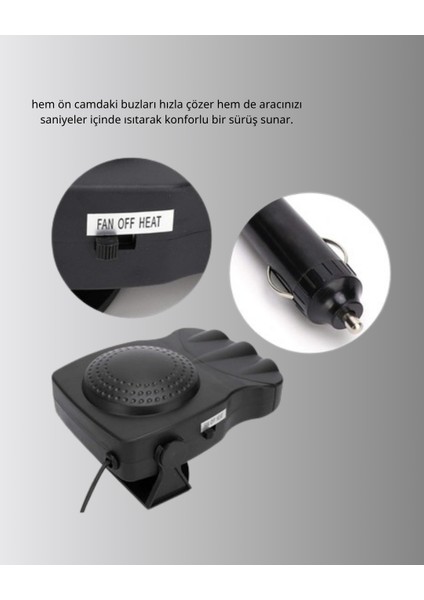 3’ü 1 Arada Araç Içi Isıtıcı ve Fan 150W Güçlü ve 360° Dönebilen Başl - MCT1773-9617 fırsatları