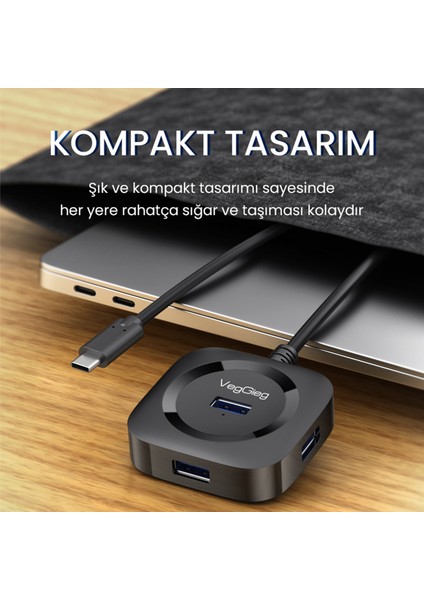 4 Portlu Type-C to USB 3.0 Çoklayıcı Hub indirimleri