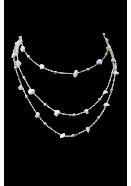 Çelik 3’lü Düzensiz Şekilli Topçuklu Zincir Kolye Çelik Kolye Hediye Kolye fiyatları