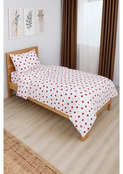 Kalp Desenli Nevresim Takımı