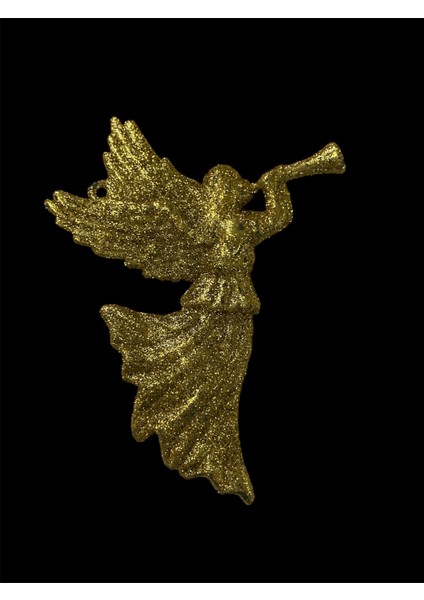 2'li Yılbaşı Ağacı Simli Melek Süs Altın 11,5 cm modelleri