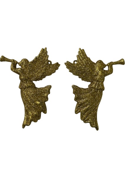 2'li Yılbaşı Ağacı Simli Melek Süs Altın 11,5 cm fırsatları