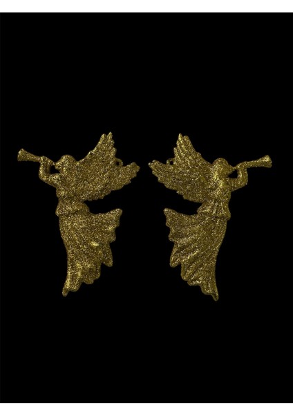 2'li Yılbaşı Ağacı Simli Melek Süs Altın 11,5 cm indirimleri