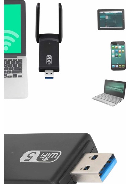 Mbps Wifi Alıcı Kablosuz Wifi Adaptörü Çift Band Çift Antenli - M566R049-K20566 fiyatları