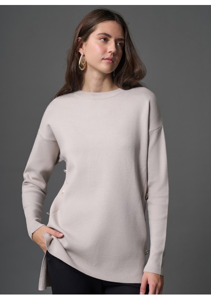 Bisiklet Yaka Düz Gri Kadın Tunik M1MZ1030240013 fiyatları