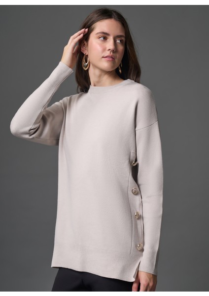 Bisiklet Yaka Düz Gri Kadın Tunik M1MZ1030240013 modelleri